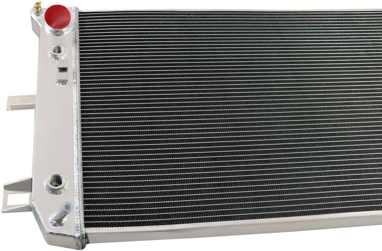 ALLOYWORKS 4 Row Core Aluminum Radiator for 2001-2005 Chevy Silverado GMC Sierra Sierra 2500 HD 3500 Duramax 6.6L 02 03 04