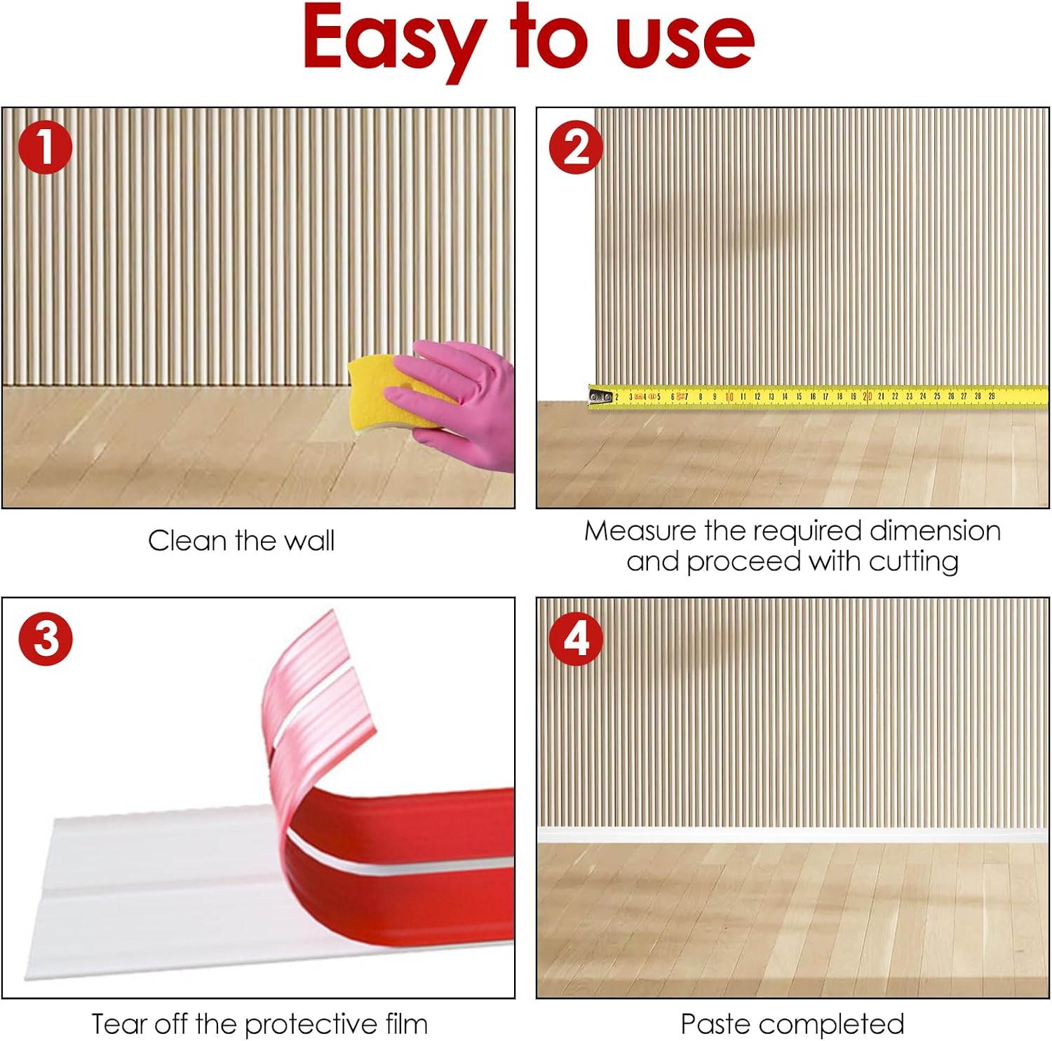 Wall Corner Protector, Self Adhesive Wall Edge Trim, Furniture Edge Guard, Peel and Stick Corner Molding Trim, Flexible Corner Edge Guard, Easy to Install Wall Corner Guard for Wall Edge Table Corners