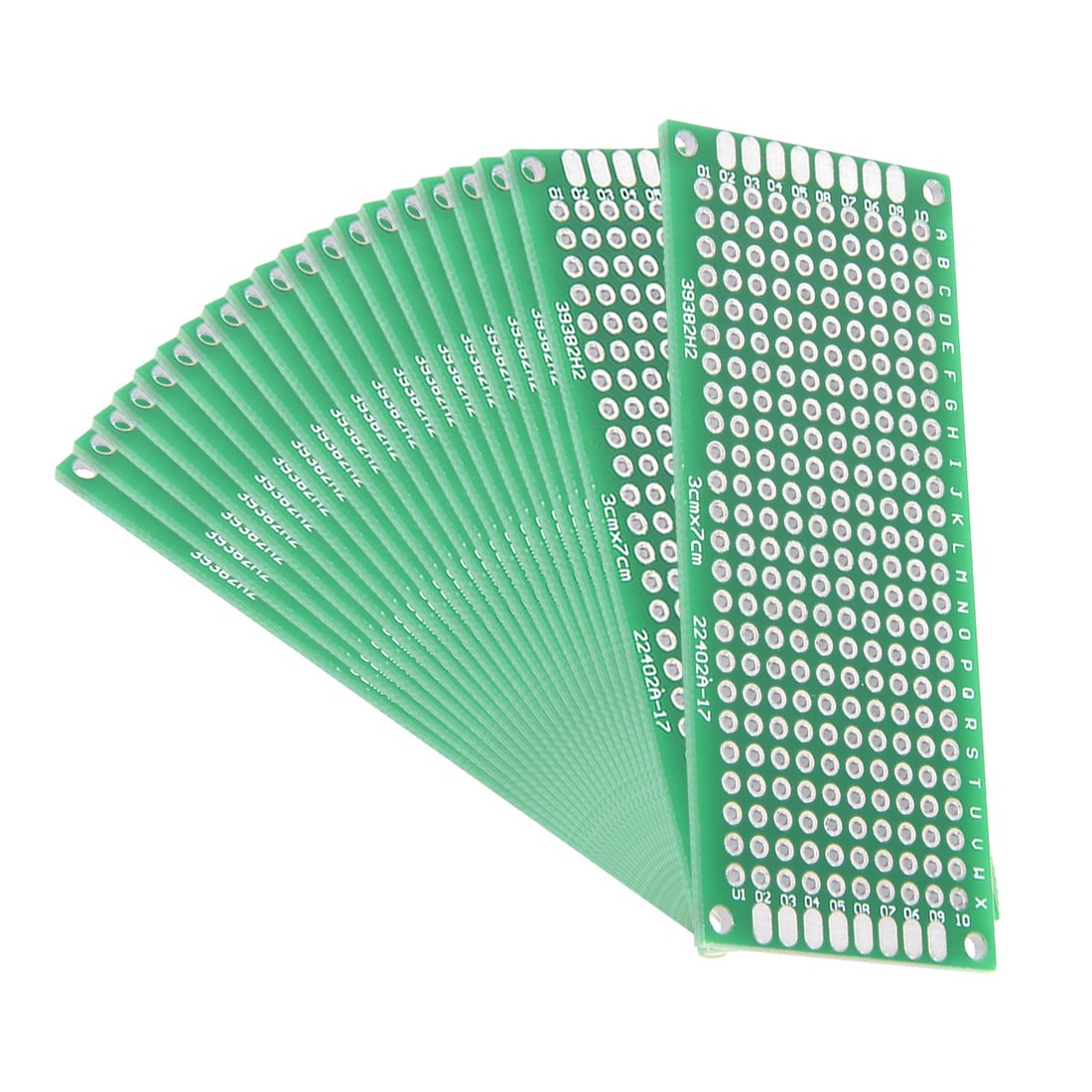 uxcell 20pcs 3x7cm Double Sided PCB Board Universal Printed Circuit Proto Board for DIY Soldering Electronic Projects Practice Test Circuit
