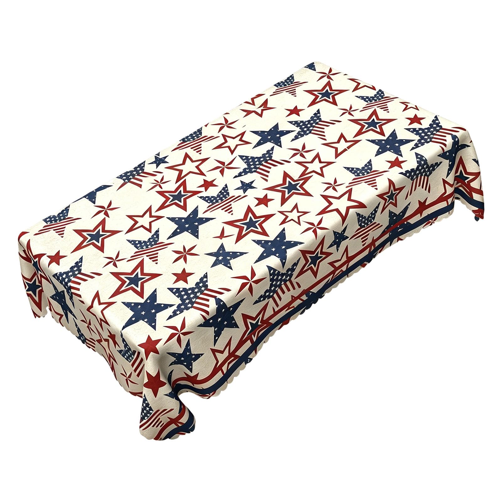 Buxuaaaa Retro Pattern Tablecloth in Red White Blue Color Great for Home and Commercial Decoration Traditional Coffeeshop Restaurant Deck