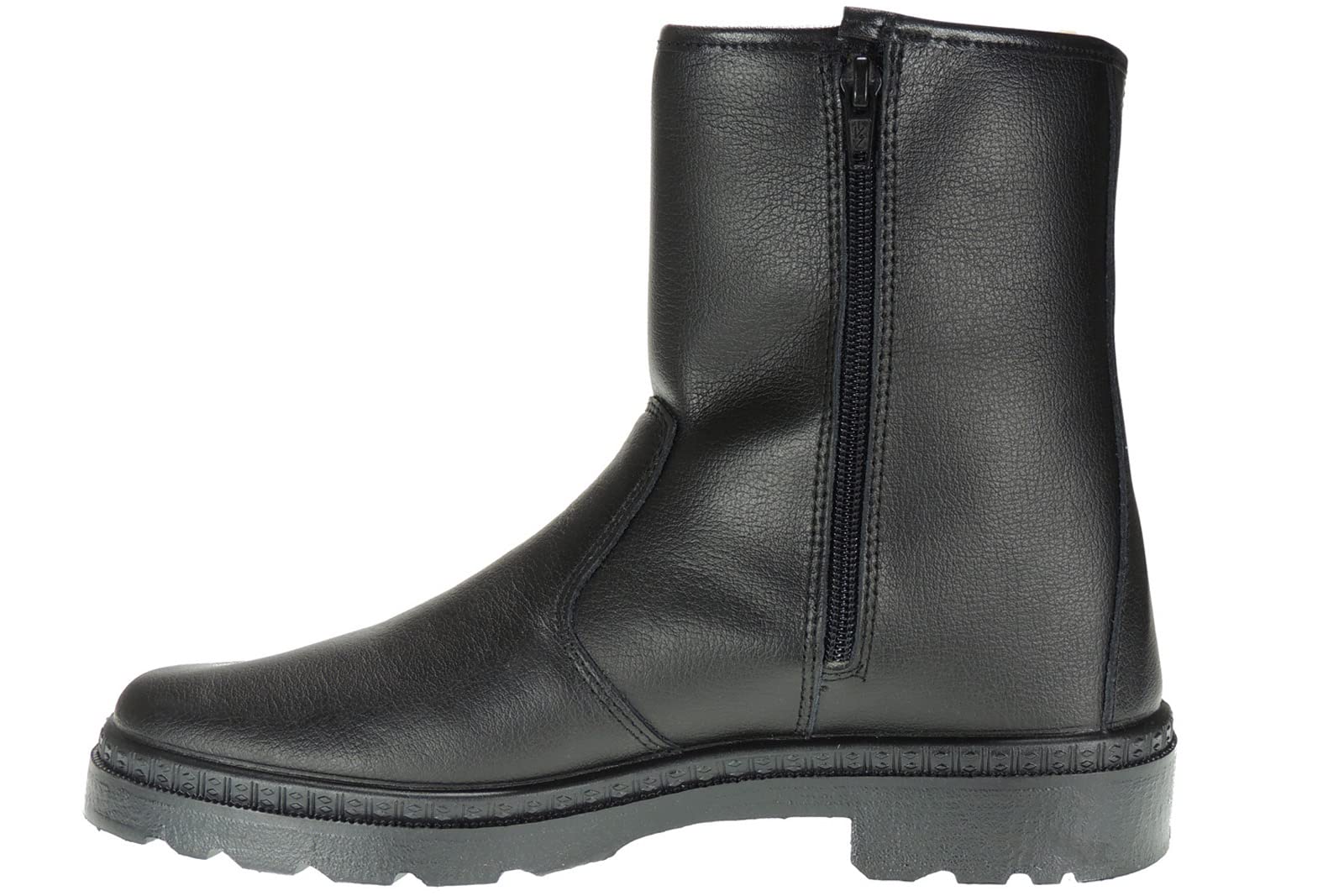 Calzados Romero POSTIGO | Bota Para Trabajos De Granja y Ganadería. En Piel Para Hombre. Caña De Media Altura y Cremallera. Negro talla 40