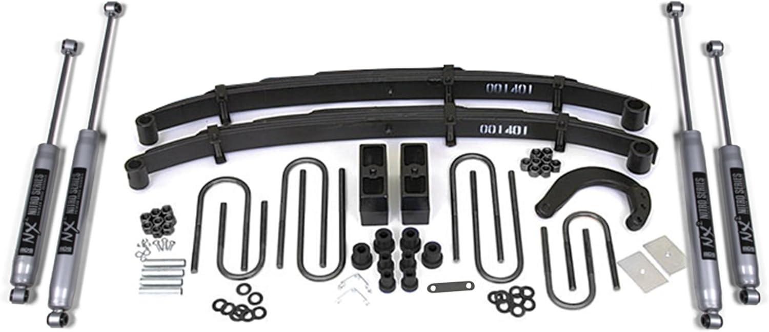 BDS123H | 4 Inch Full Suspension Lift Kit | 4 Inch Block Kit | NX2 Nitro Shocks | Compatible with Chevy/GMC 1/2 Ton Truck/SUV (77-87) 4WD