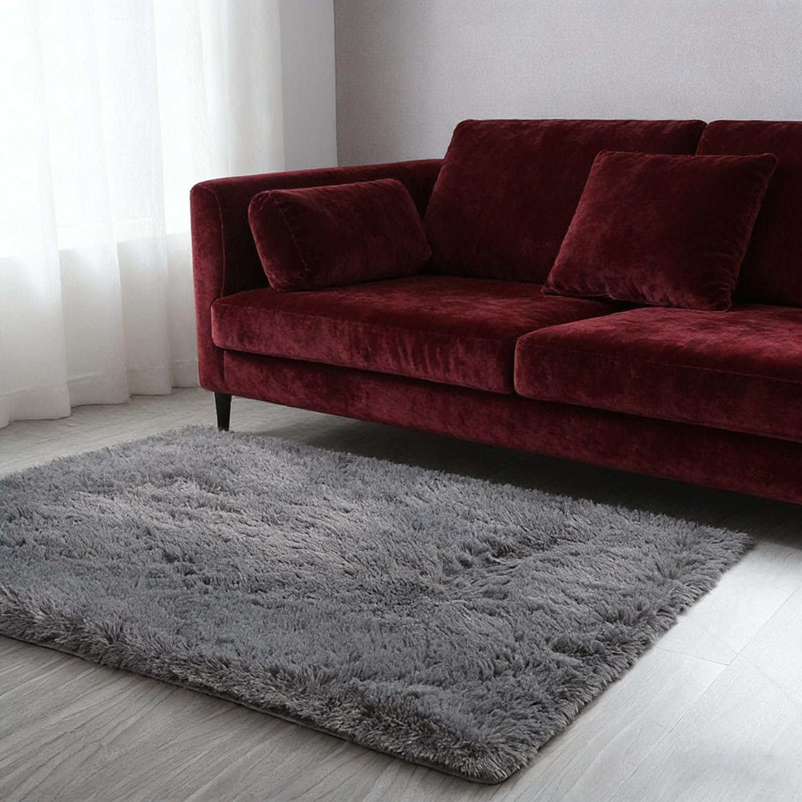 Tapis lavable à 30 degrés dessous antidérapant gris foncé 200x410