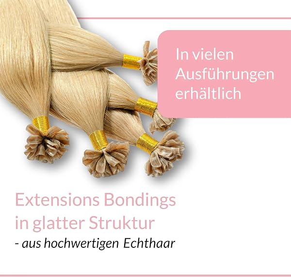 hair2heart Bonding Extensions Echthaar glatt 9/31 Lichtblond Gold-Asch - 25 Strähnen 0.5g 30cm, Echthaar Extensions für langanhaltende Haarverlängerung - 3