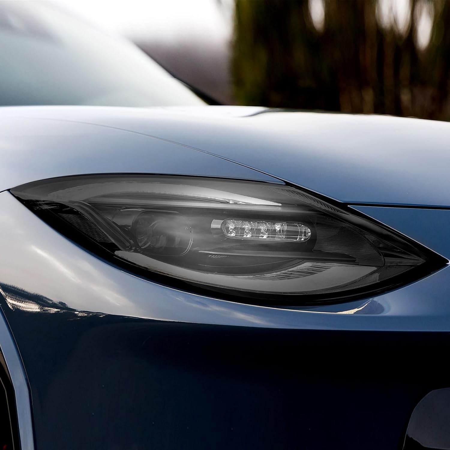 KUNGKIC for Nissan Z 400Z Wide Headlight Protection Film TPU Scratch Guard Self-Healing Exterior Accessories Non-Yellowing (Smoke)