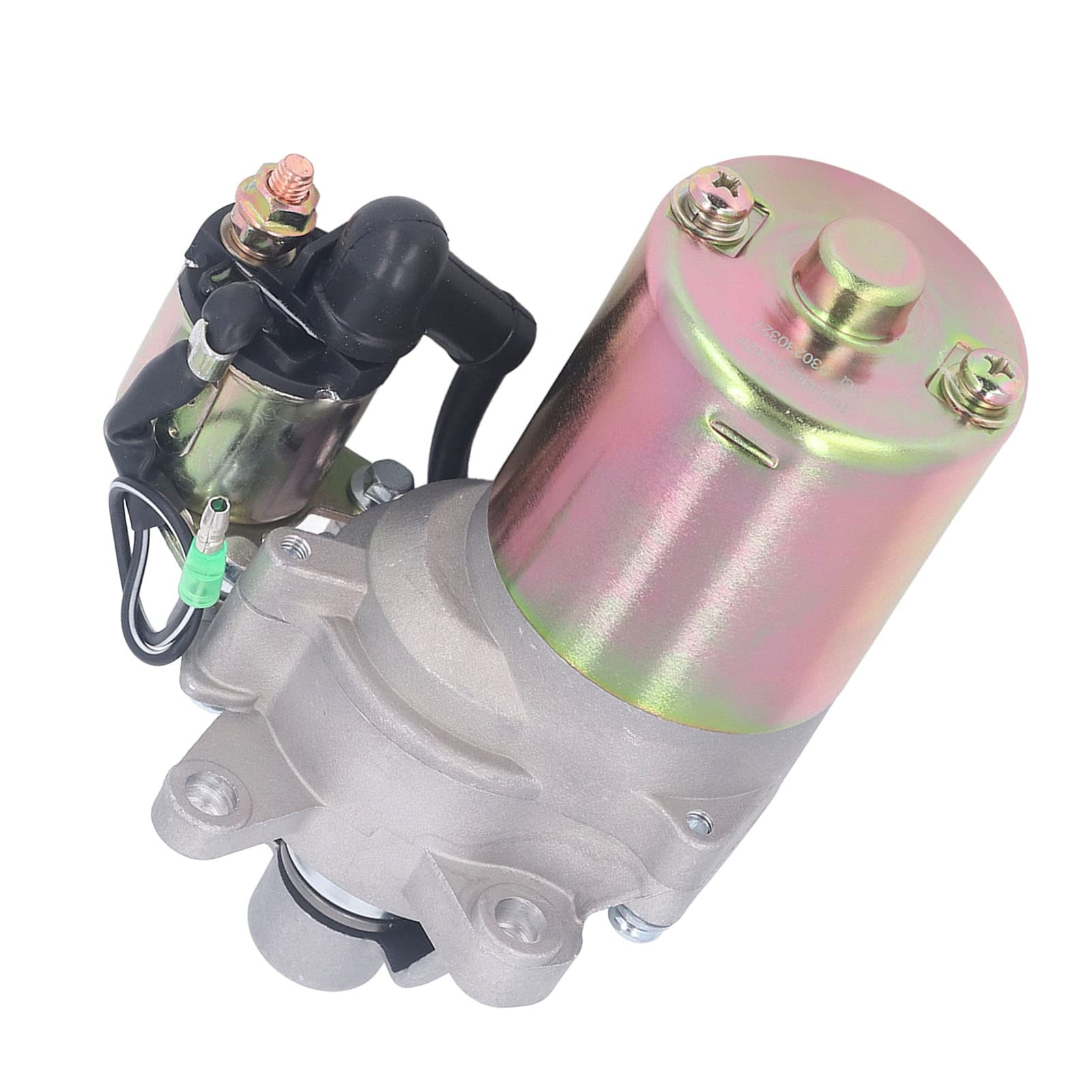 Accessoire de Remplacement de Moteur de Démarreur pour Générateur de Moteur à Essence 168F 170F GX160 GX210 17 Dents DC12V avec électrovanne Avant Arrière