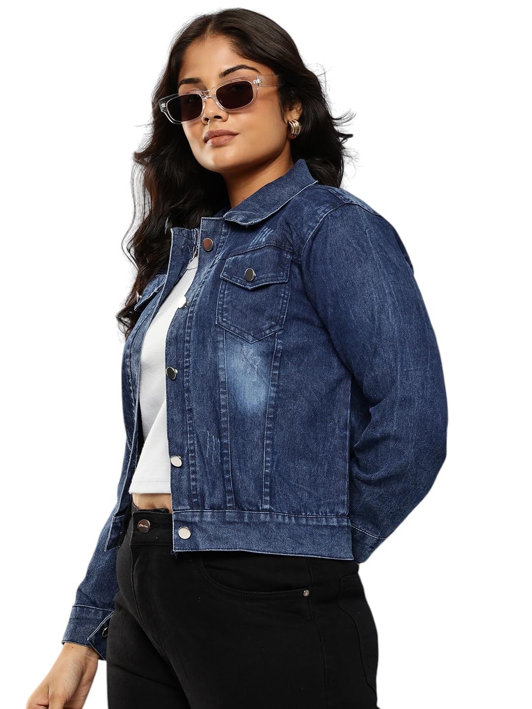 aarika Womens Blue Colour Solid Denim Jacket-picture-28