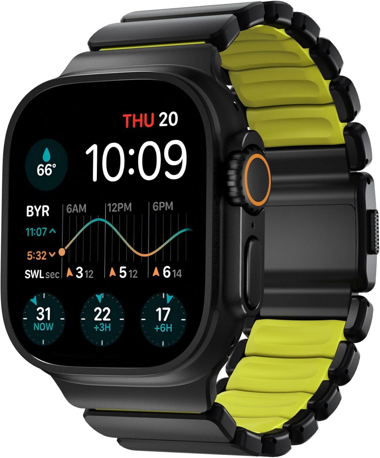 NOMAD Stratos Titanium Band With Inside FKM Interior Links 49mm, Apple Watch Band Compatible with Ultra 1-3, Series 1-11 and SE, Band for Apple Watch, All Day Comfort and Extreme Durability