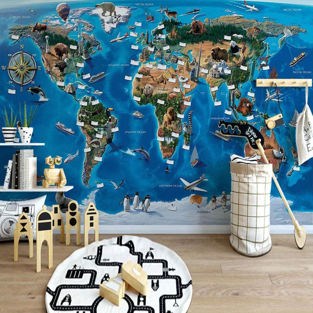 Papier peint mural 3D grand format lavable et résistant pour chambre d'enfant