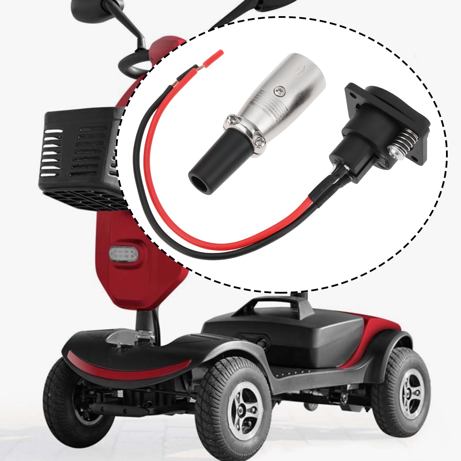 OTOTEC 3-pinowy kabel XLR żeński port ładowania i męskie złącze wtyczka elektryczna hulajnoga wózek inwalidzki