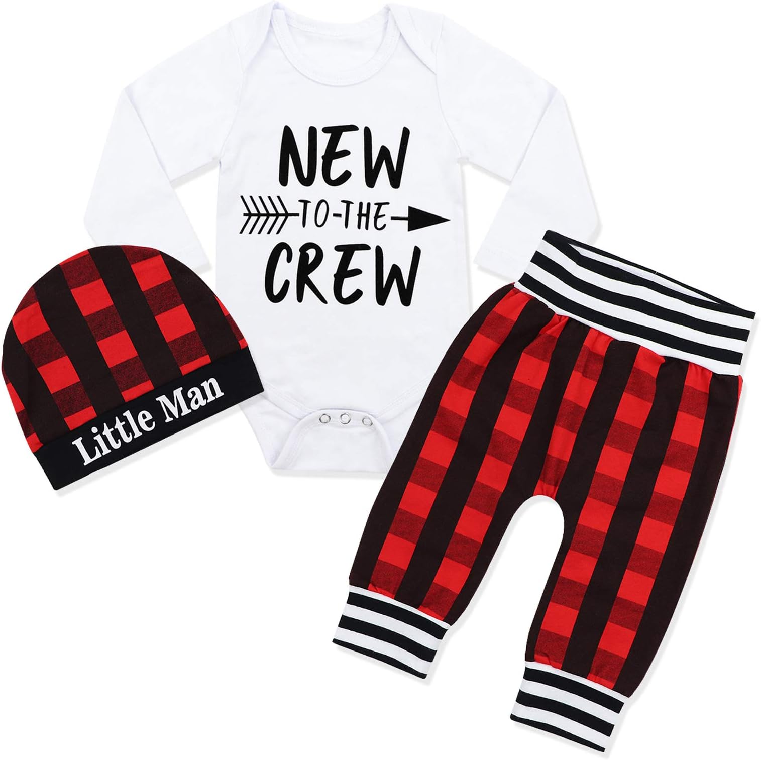 Fommy Baby Boy Clothes Letter Print Long Sleeve Romper+Camouflage Pants+Hat 3PCS Outfits Set