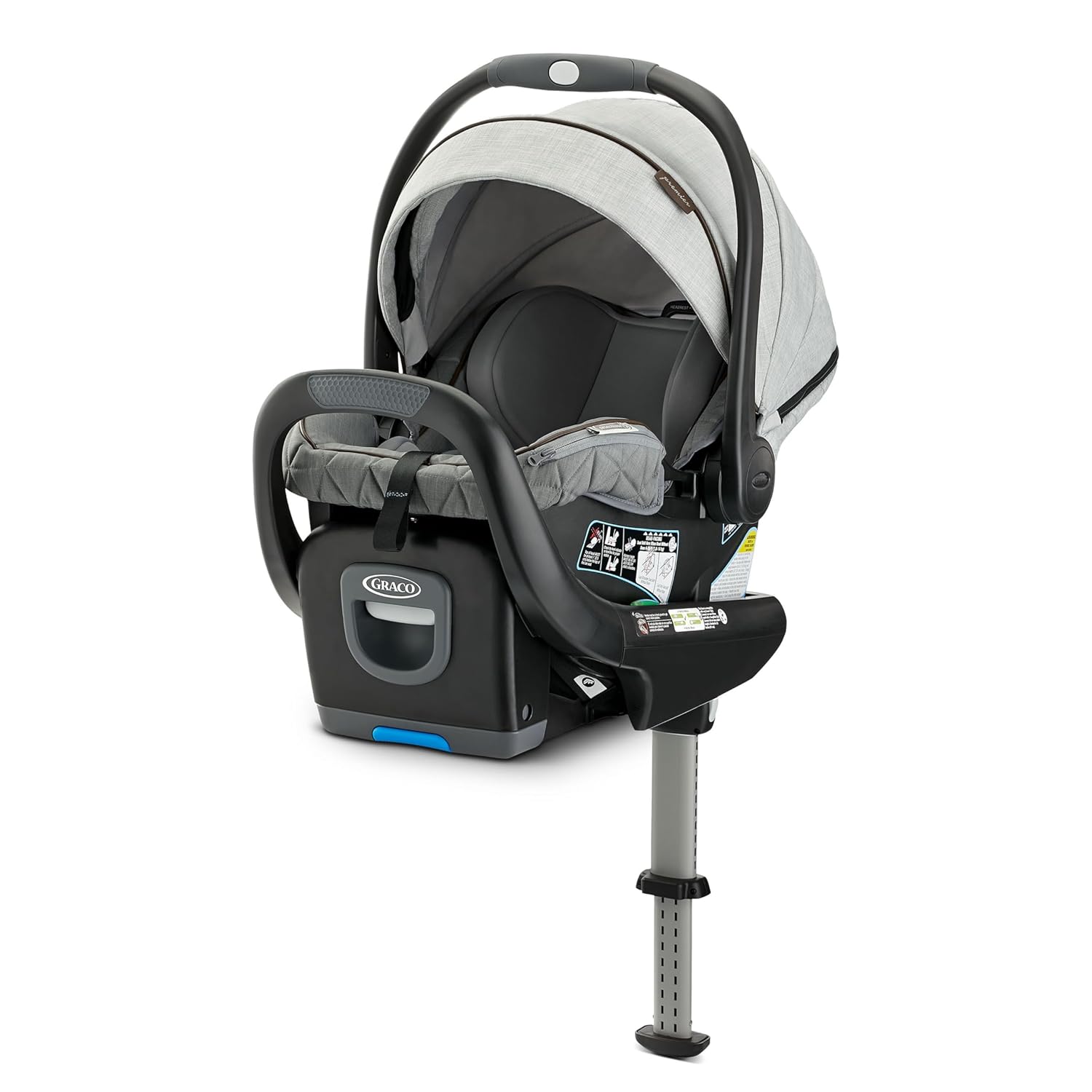 Graco Premier SnugRide SnugFit XT Infant Car Seat W/ Load Leg & Anti-Rebound Bar for Extra Safety, SnugLock Easy Install Rear Facing Baby Car Seat, Privacy Drape, Storage Pocket, Midtown