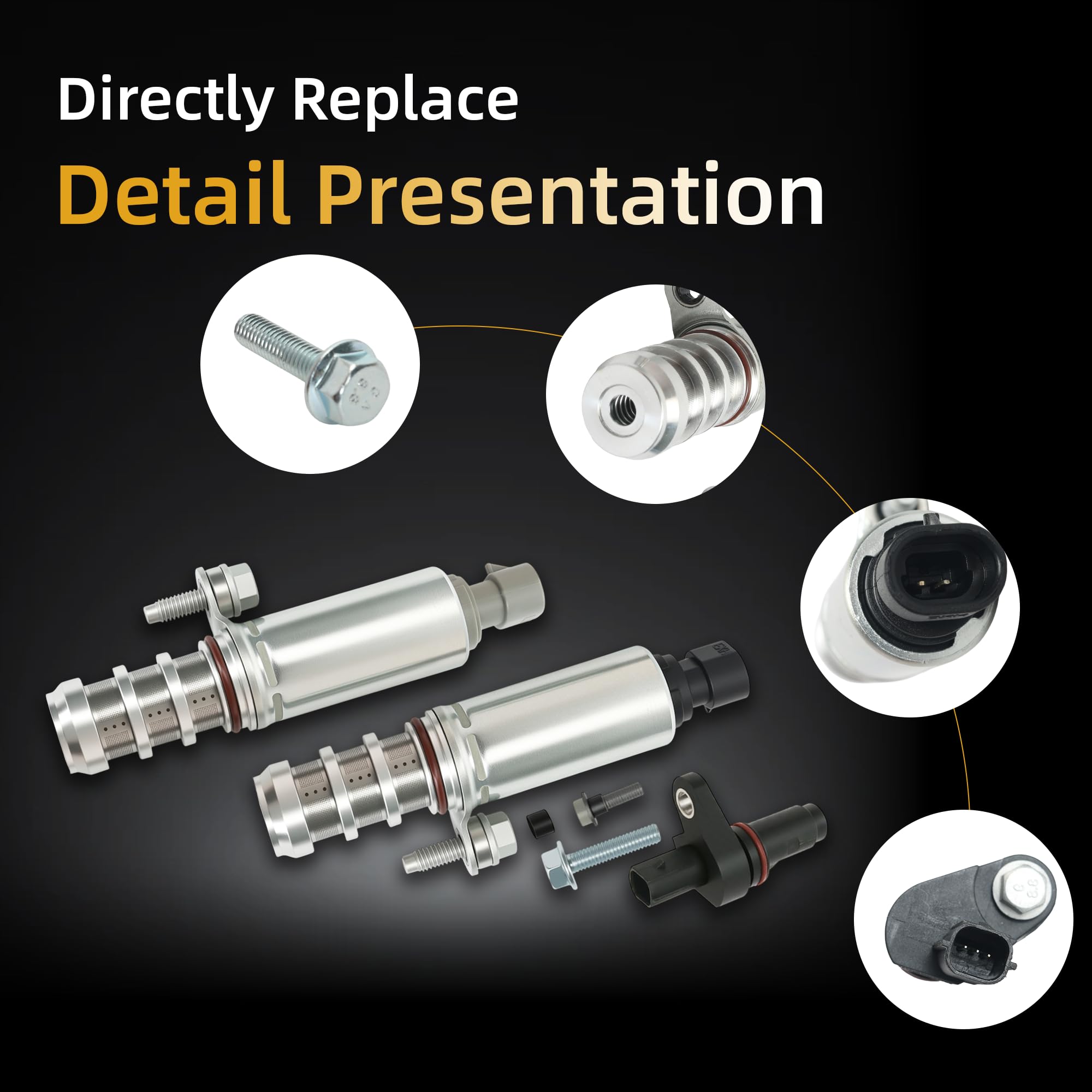 Kmdiesel Brand 12655421 12655420 Intake & Exhaust Camshaft Position Actuator Solenoid Valve VVT Kit For GM Chevy Malibu HHR Buick Pontiac 2.0L / 2.2L / 2.4L