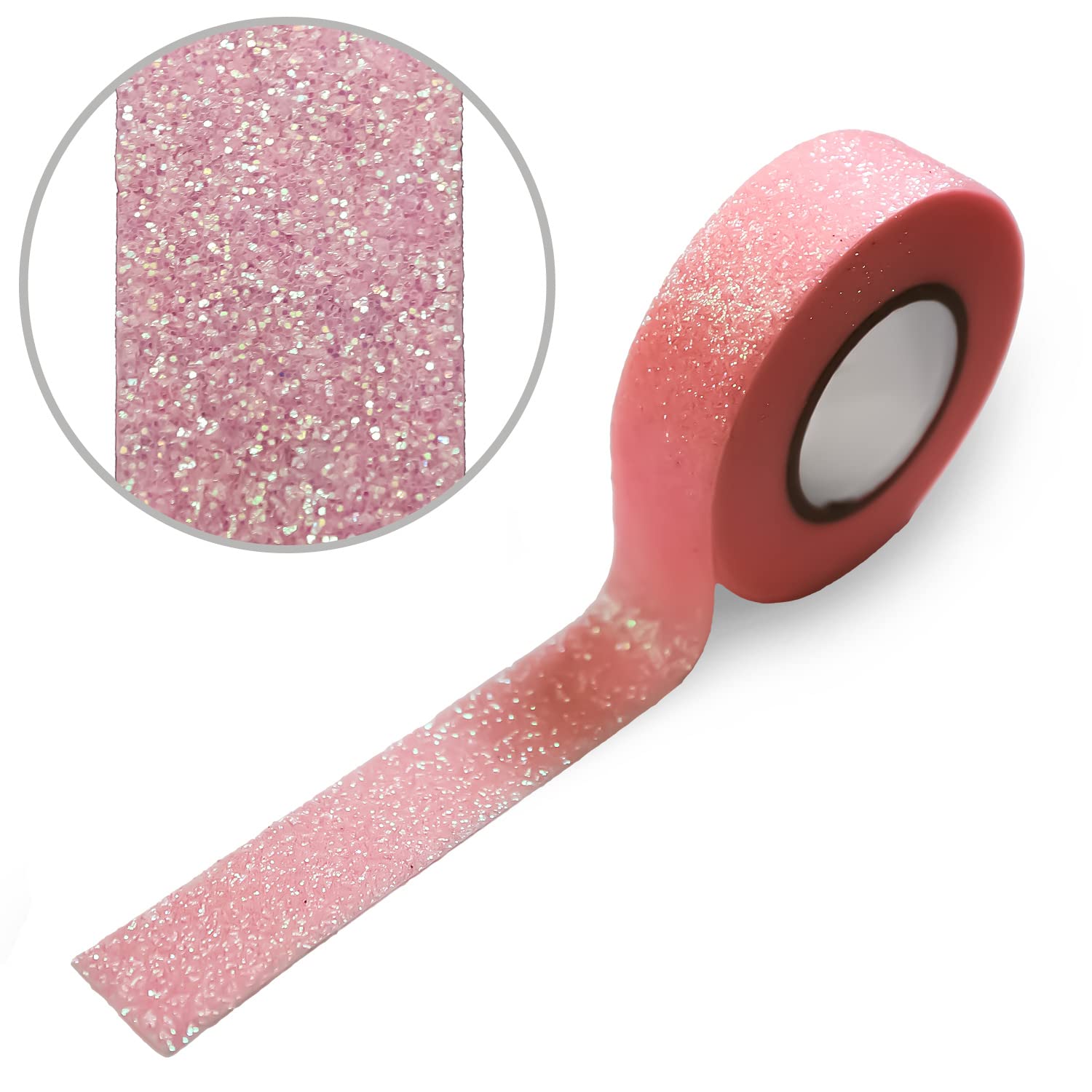 Amazon.co.jp グリッターテープ ピンク キラキラ ラメ デコレーションシール ラッピング マスキングテープ 1巻 幅約15mm×
