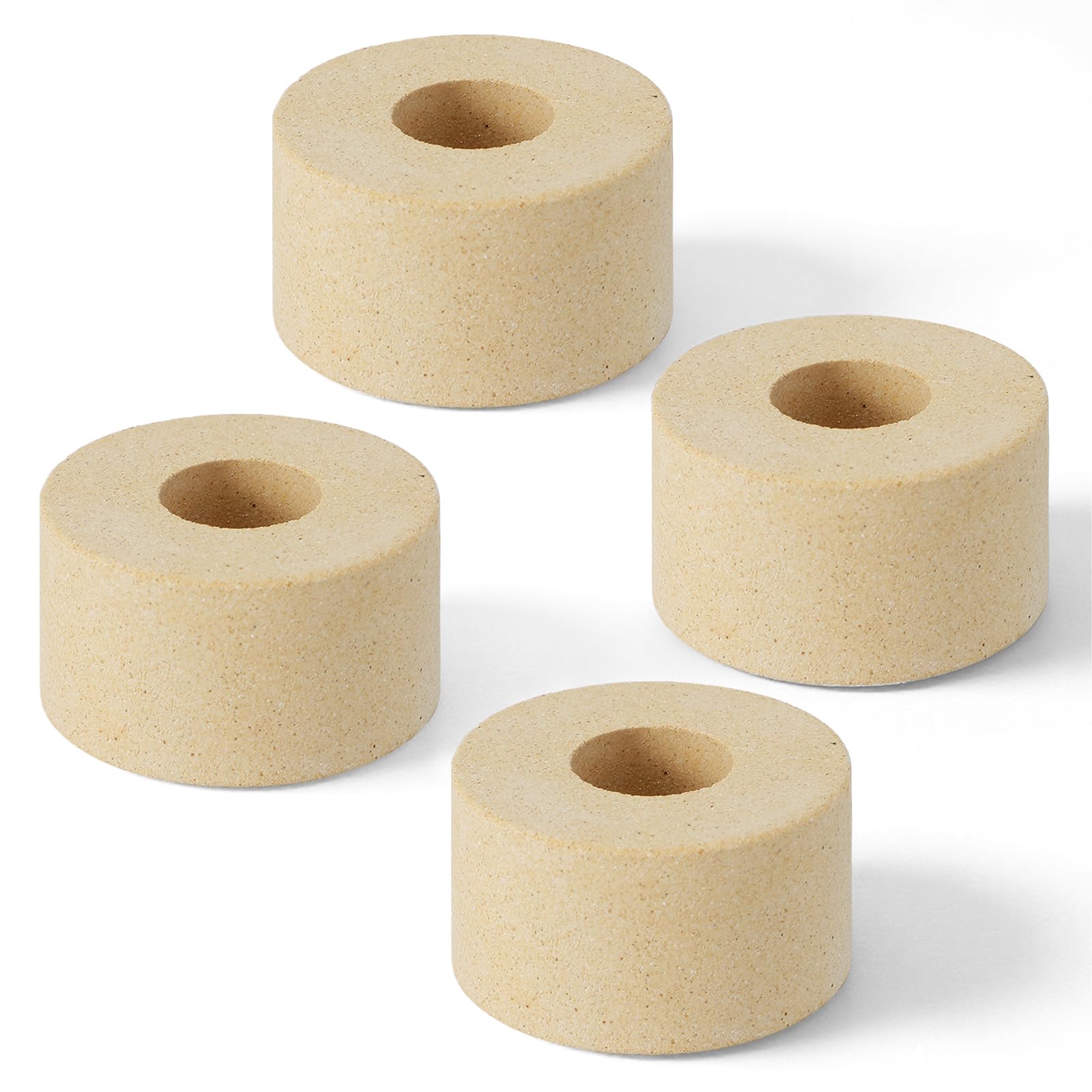 Tuanse 4 Pack 1.75 x 1 Inch Tall Round Kiln Posts High Alumina Kiln Posts Ceramic Shelf Supports for High Temperature Kilns Shelf Sturdy Firing Post