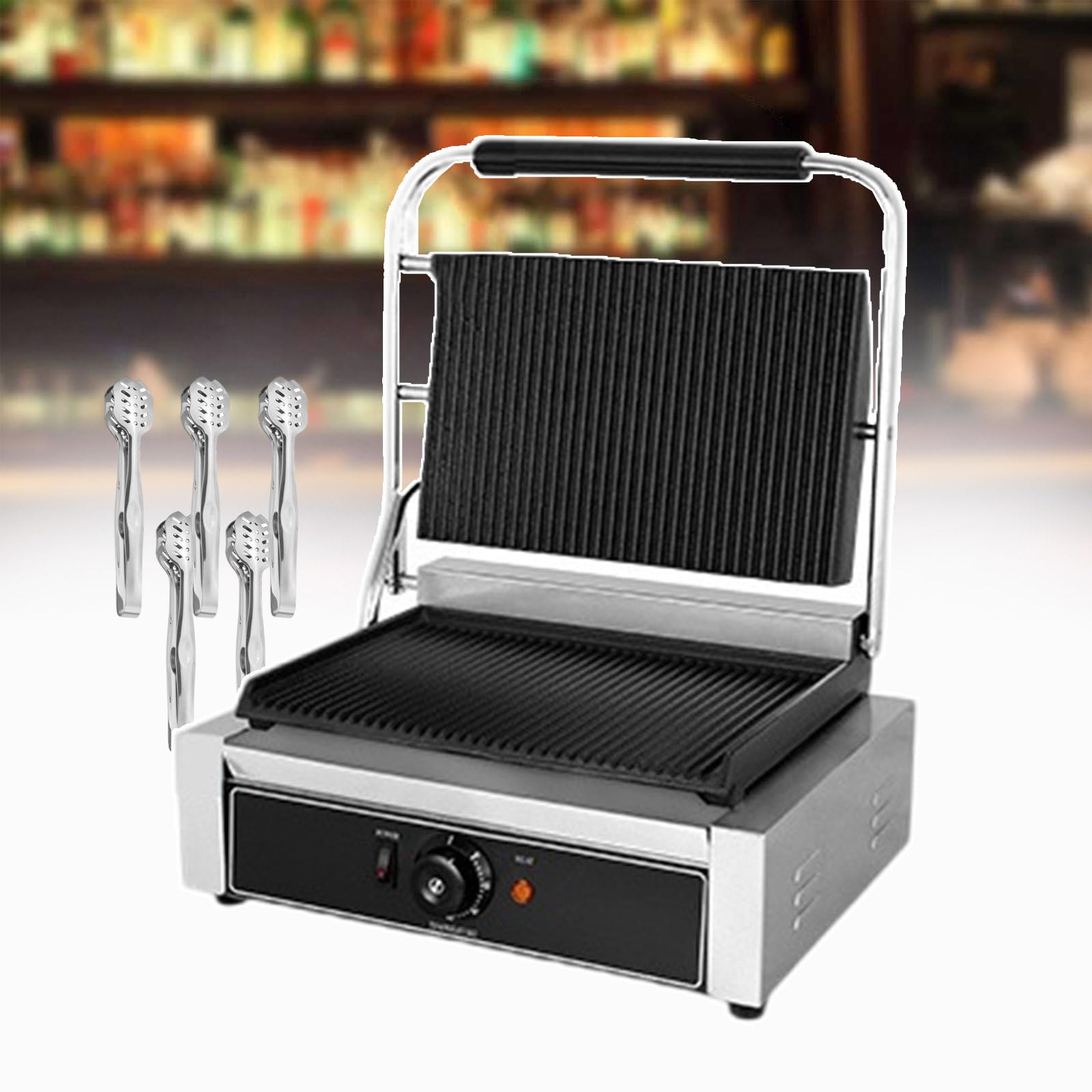 Grill z kanapkami ze stali nierdzewnej-50-300 ° C, elektryczne toster z kanapkami i gofr (1800W)
