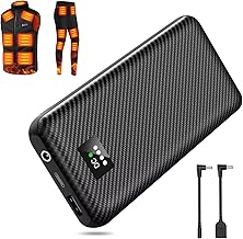 Electric Heated Vest Battery [DC 9V High Output & 40,000 mAh Large Capacity & 2 DC Conversion Cables Included] Mobile Battery, Rapid Charging, Type-C Input, Heated Vest, Dedicated Battery, DC 9 V -