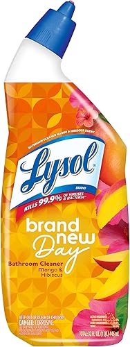 LYSOL Gel limpiador de inodoro, para limpieza y desinfección, eliminación de manchas, mango e hibisco, 24 onzas