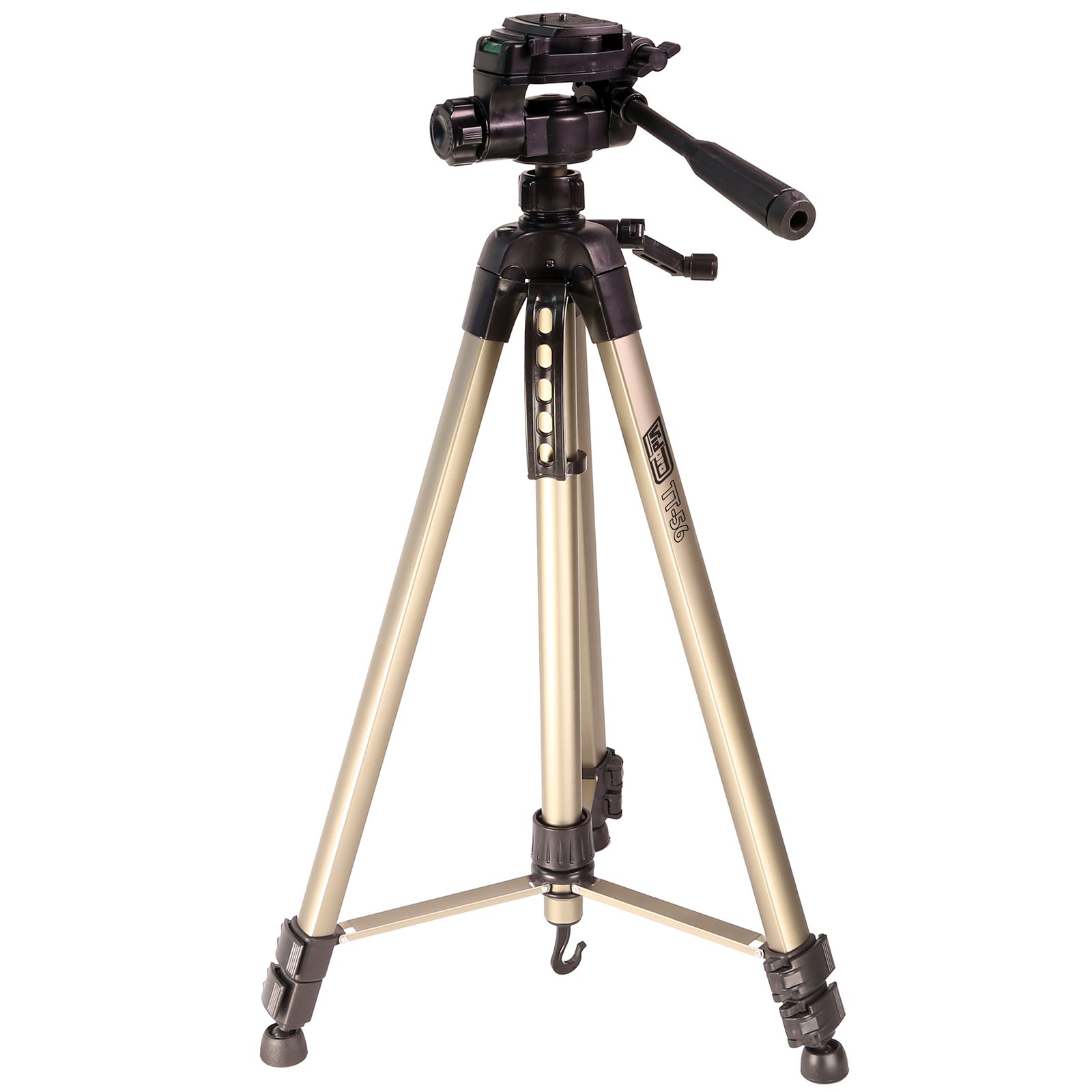 Vidpro TT-56 - Trípode de aluminio de alta resistencia con 3 orificios y cabeza inclinable