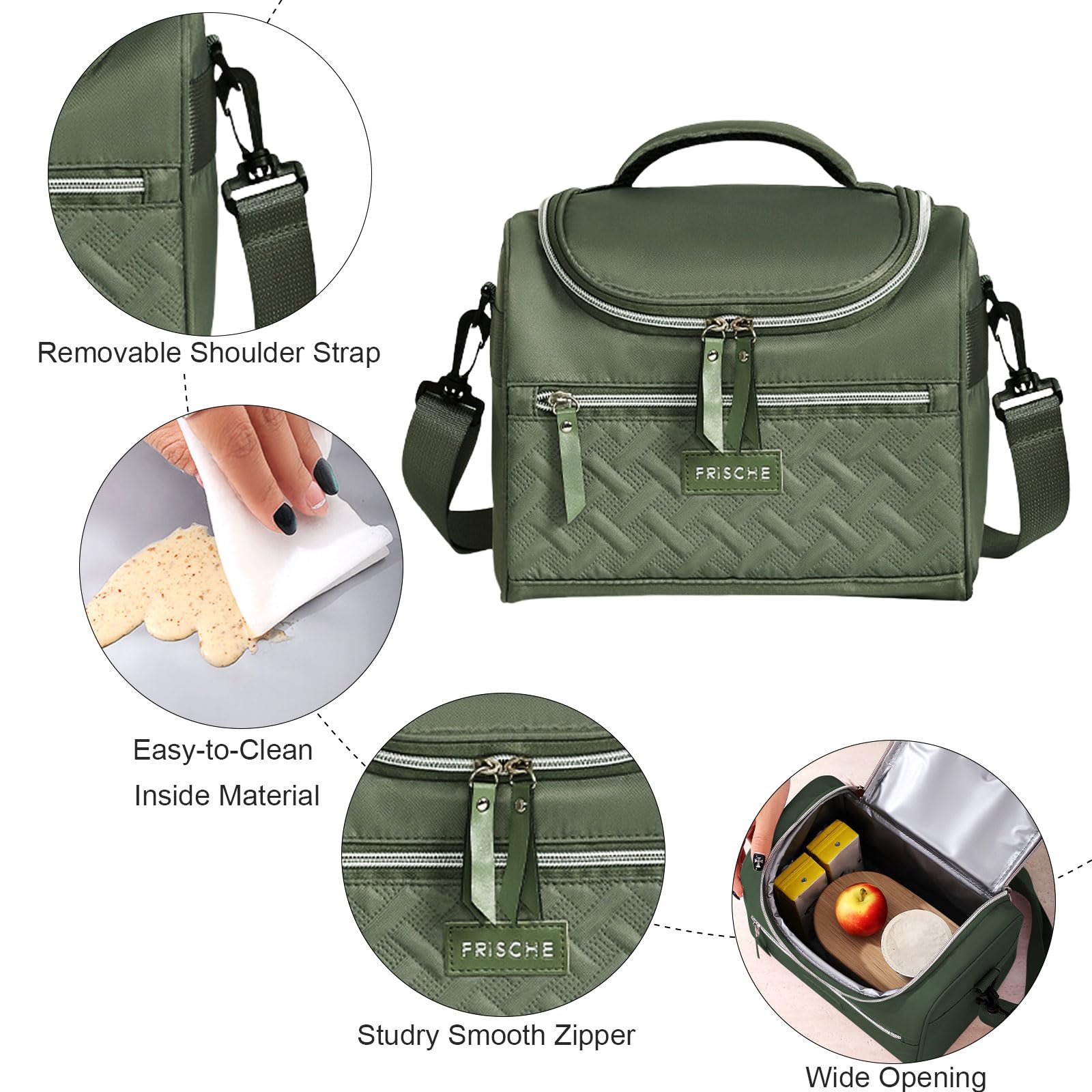 FAVORTALK Lunch Bags for Women Insulated Lunch Box Bags for Adults Men and Women Leakproof Waterproof Cool Bag with Soft Handle Thermal Cooler Bags with Adjustable Large Lunch Organiser - Image 2