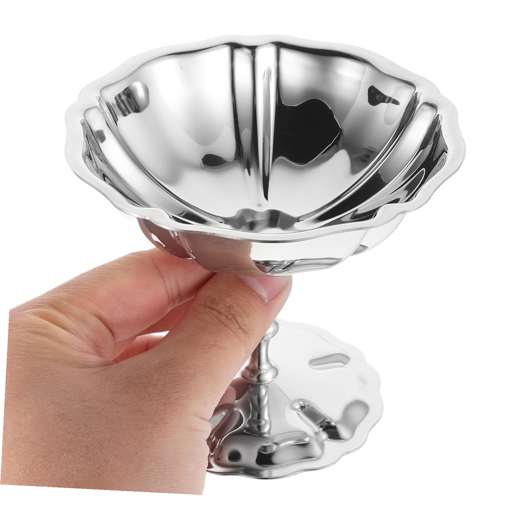 Ciotola per Gelato in Acciaio Inox Piedini Alti per Budini Mousse e Snack Contenitore da Portata in Adatto Dessert Freddi e Caldi Facile da Pulire e Utilizzabile Quotidianamente