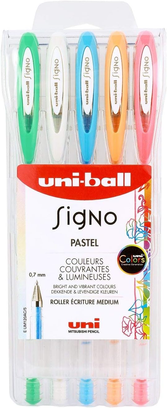 Uni-Ball Eye Fine UB157 – Lot De 5 Stylos Roller Pointe Fine Encre Noire – Écriture Fluide Et Précise