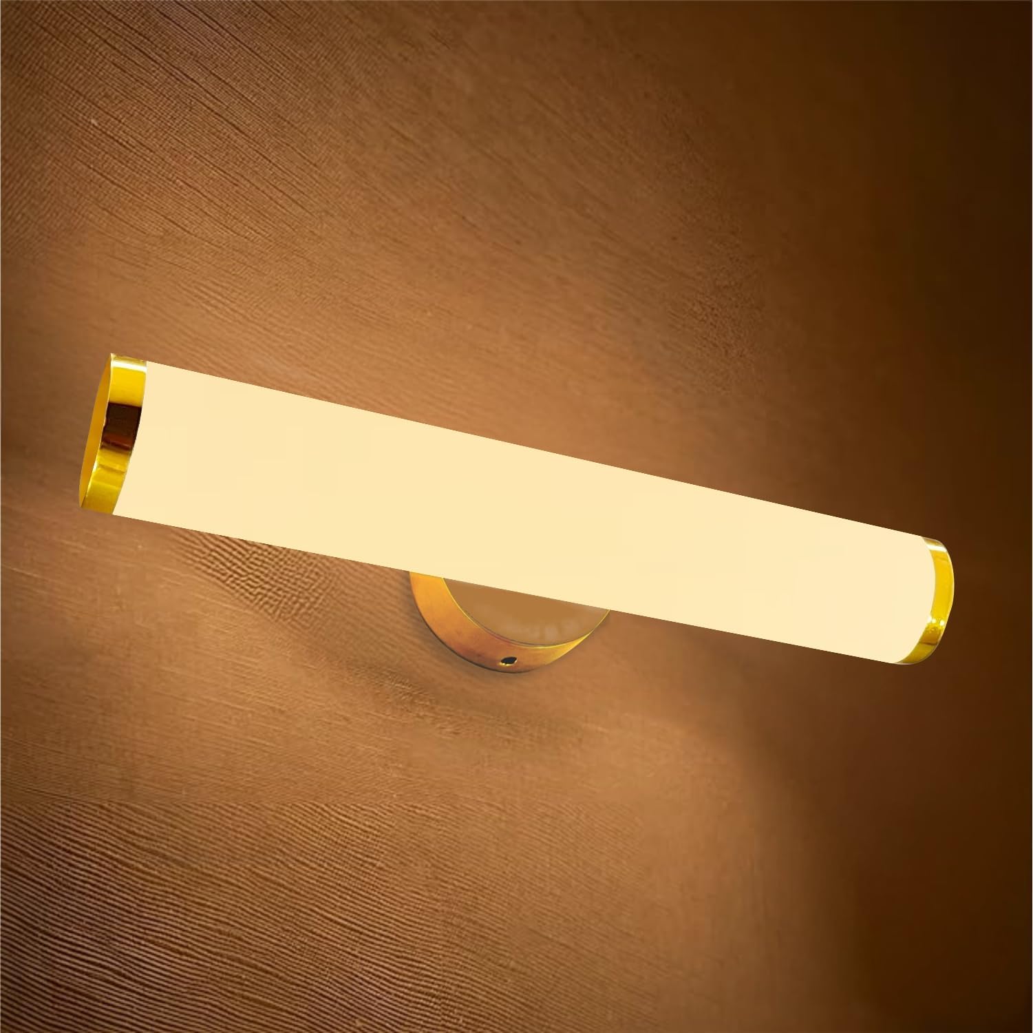 Round Acrylic Luxurious LED Wall Light for Mirror, Wash Basin, Bedroom, Hotel Passage, Living Room | Soft & Bright White LED Lighting - 1 Pack (Warm White, Pack of 1)