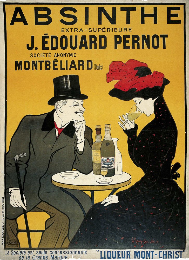 Poster Absinthe J. Édouard Pernot d'art nouveau avec impression premium