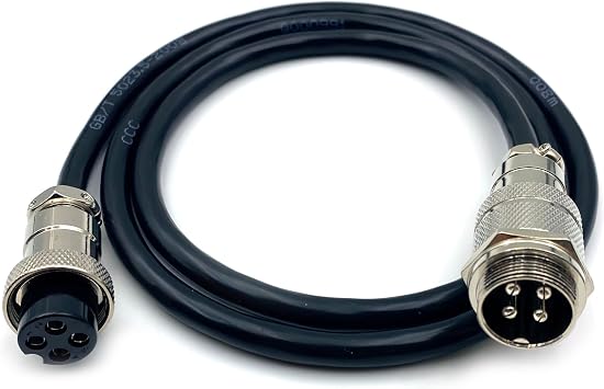9.84 ft GX20 4 Pin Male to Female Head Aviation Cordset, GX20 4Pins Female to Male Connector Electrical Cable Panel Mount Circular Metal Aviation Adapter Cordset for Ships 17AWG 3meter