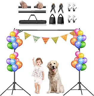 EMART Photo Backdrop Stand, 2 * 2m Adjustable Photography Background Stand, Back Drop Frame Stand Holder Support System Kit with Carry Bag for Photo Video Studio, Parties, Weddings, Photoshoot