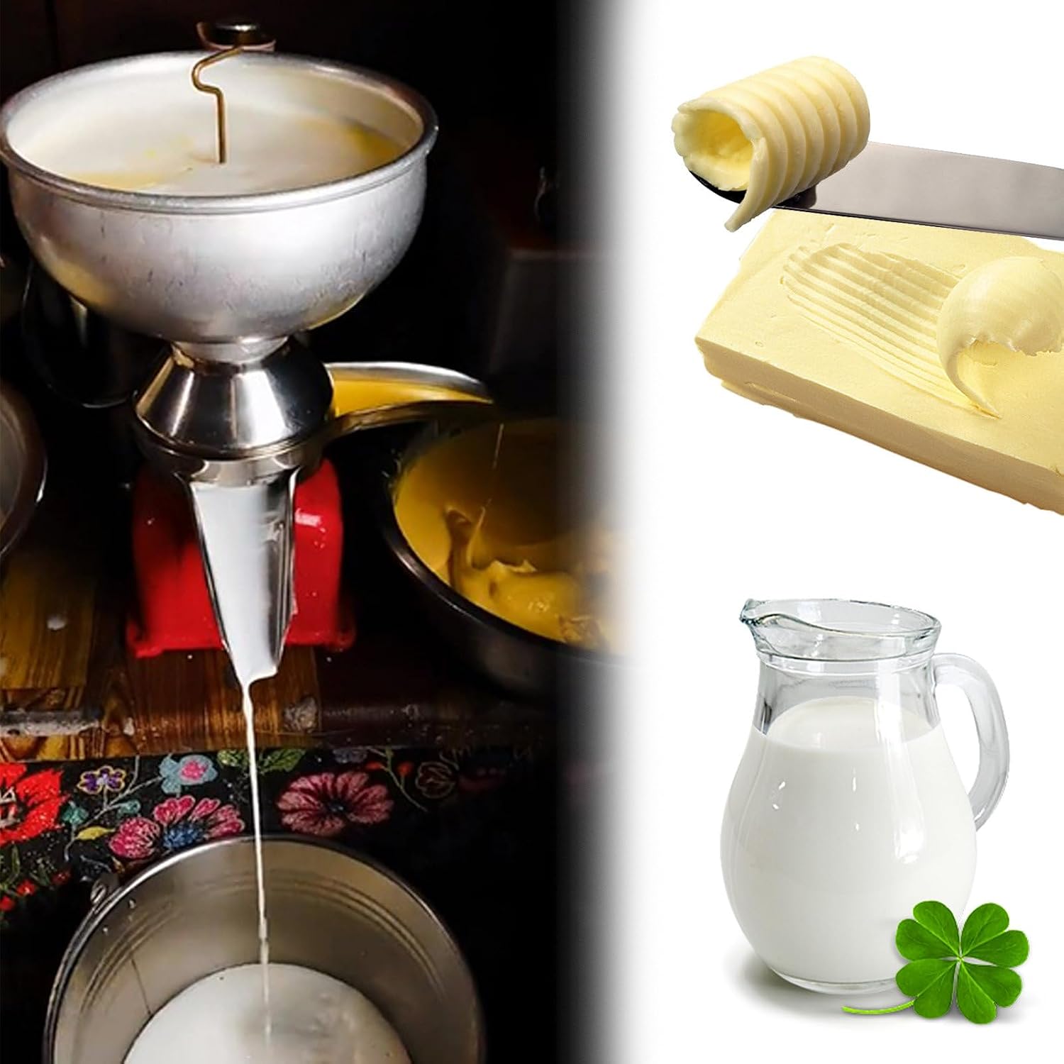 Dairy Professional Whipped Cream Dispenser 2in1 Electric Cream Separator&Skimming Milk Machine-50l/H,Cream Skimming Machine for Sheep Milk&Goat Milk&Cows Milk&Camel Milk,Professional Cream Centrif
