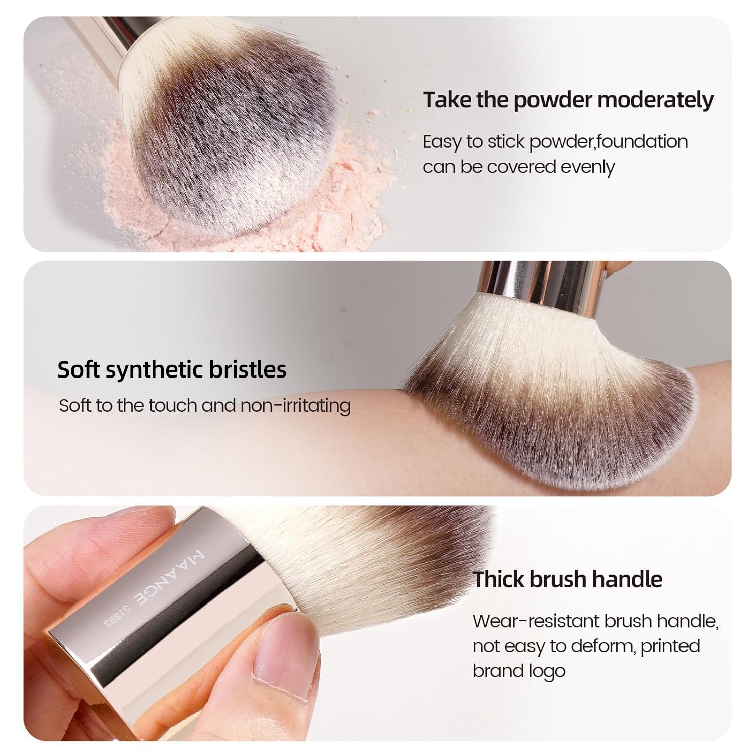 MAANGE 20 Pcs Makeup Brushes with Gift Box, Double-End Multi-functional Makeup Brushes for Blending Liquid Powder Concealer Cream Blush Buffe,Champagne