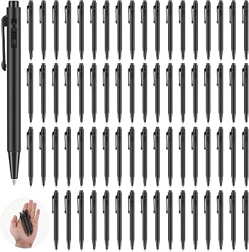 DIMEGON 72 Pcs 4 Mini Pens Bulk, Small Retractable Ballpoint Pens, 0.7 mm Fine Point Pens with Clip, Tiny Ink Black Pens, Smooth Writing Rollerball Pens for Pocket Notebook Office 72 Pcs