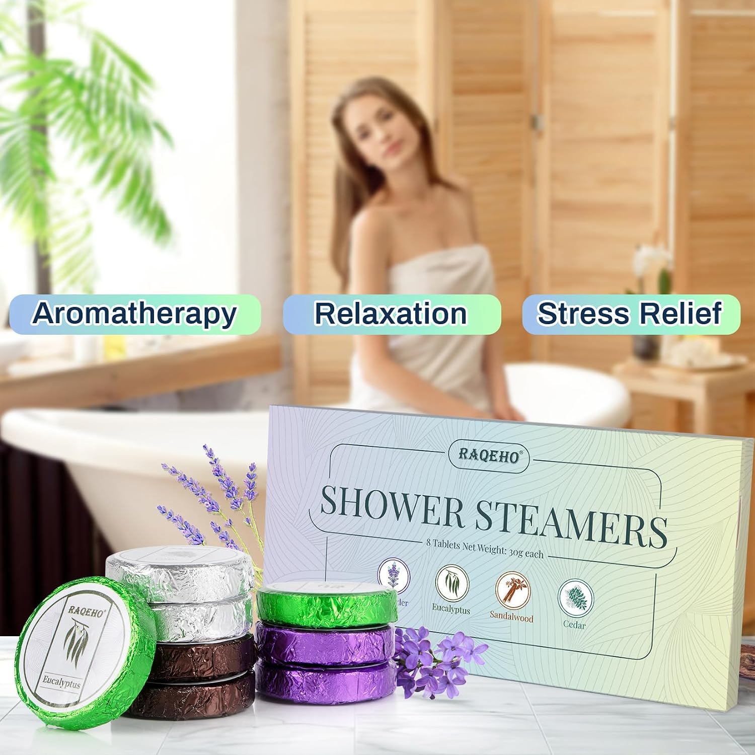 8Pcs Shower Steamers Aromatherapy - Self Care Gifts Shower Tablets