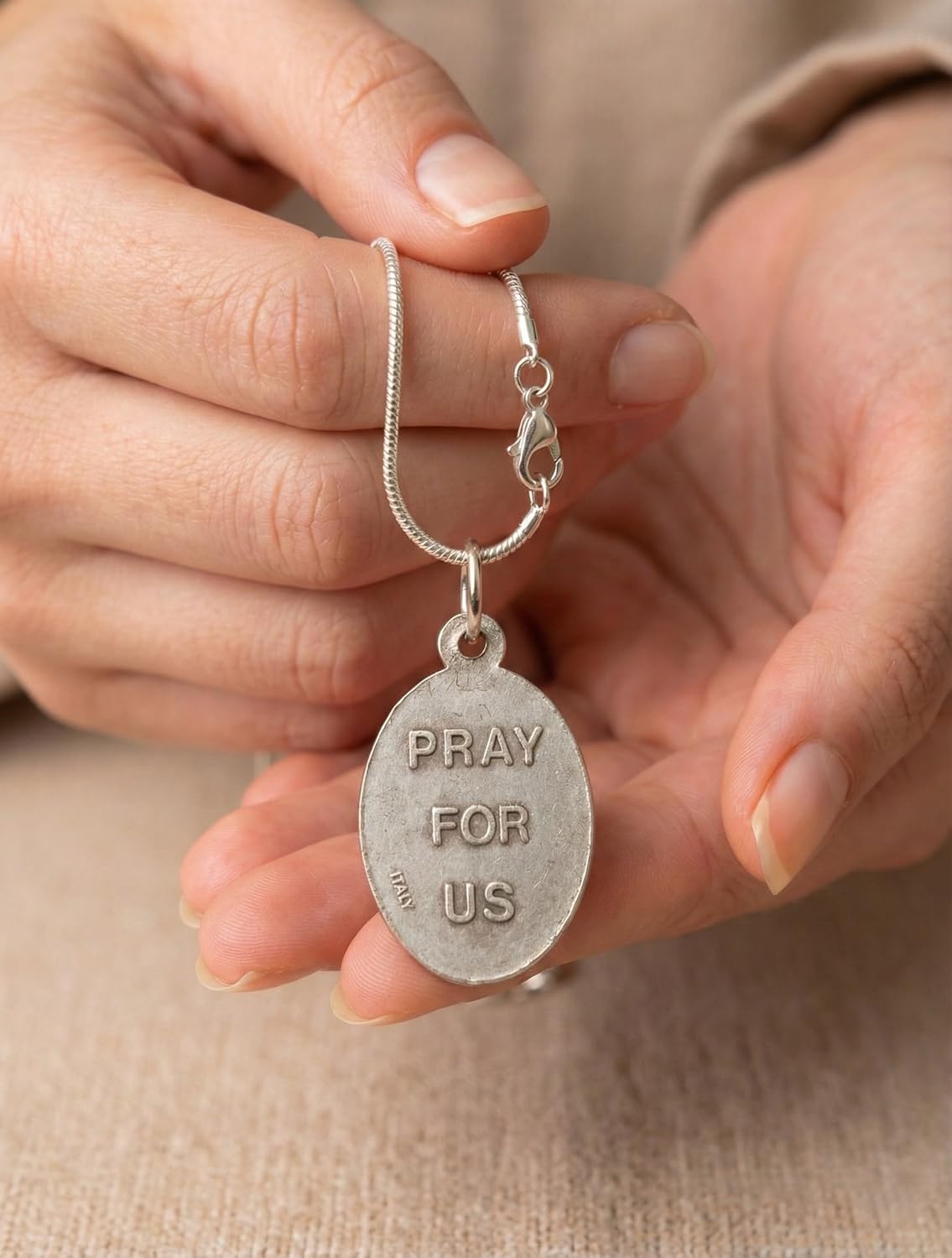 St. Benedict Medal Necklace with Snake Chain and Saint Benedict Prayer Card | Catholic Devotional Jewelry for Protection and Faith - Image 3