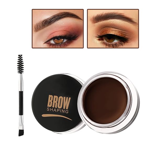 IONSGAKO Eyebrow Pomade Gel with Brush for Women Girls - Dark Brown
