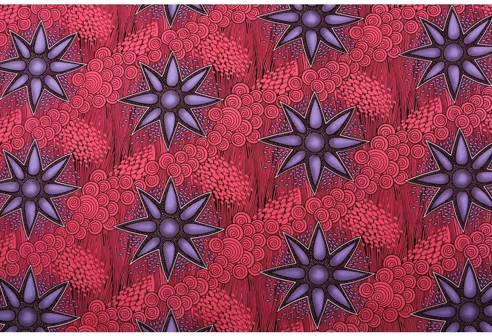 African Fabric 6 Yards Polyester Kente Print Wax Cloth Ankara Crafts Fabric
