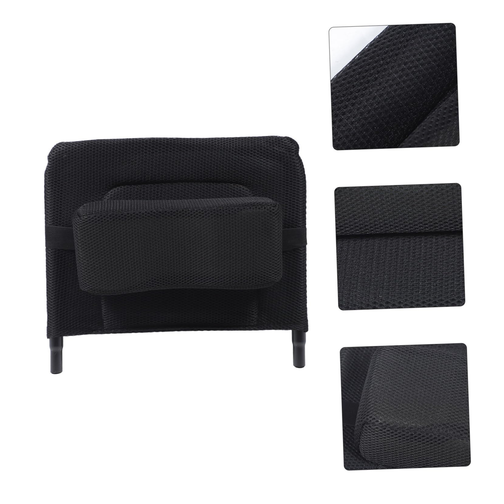 Mikinona Respaldo Elevador para Silla de Ruedas Manual Extensor de Respaldo de Malla Transpirable Accesorio Reemplazable de Acero Carbono para Adultos Soporte Cómodo y Duradero