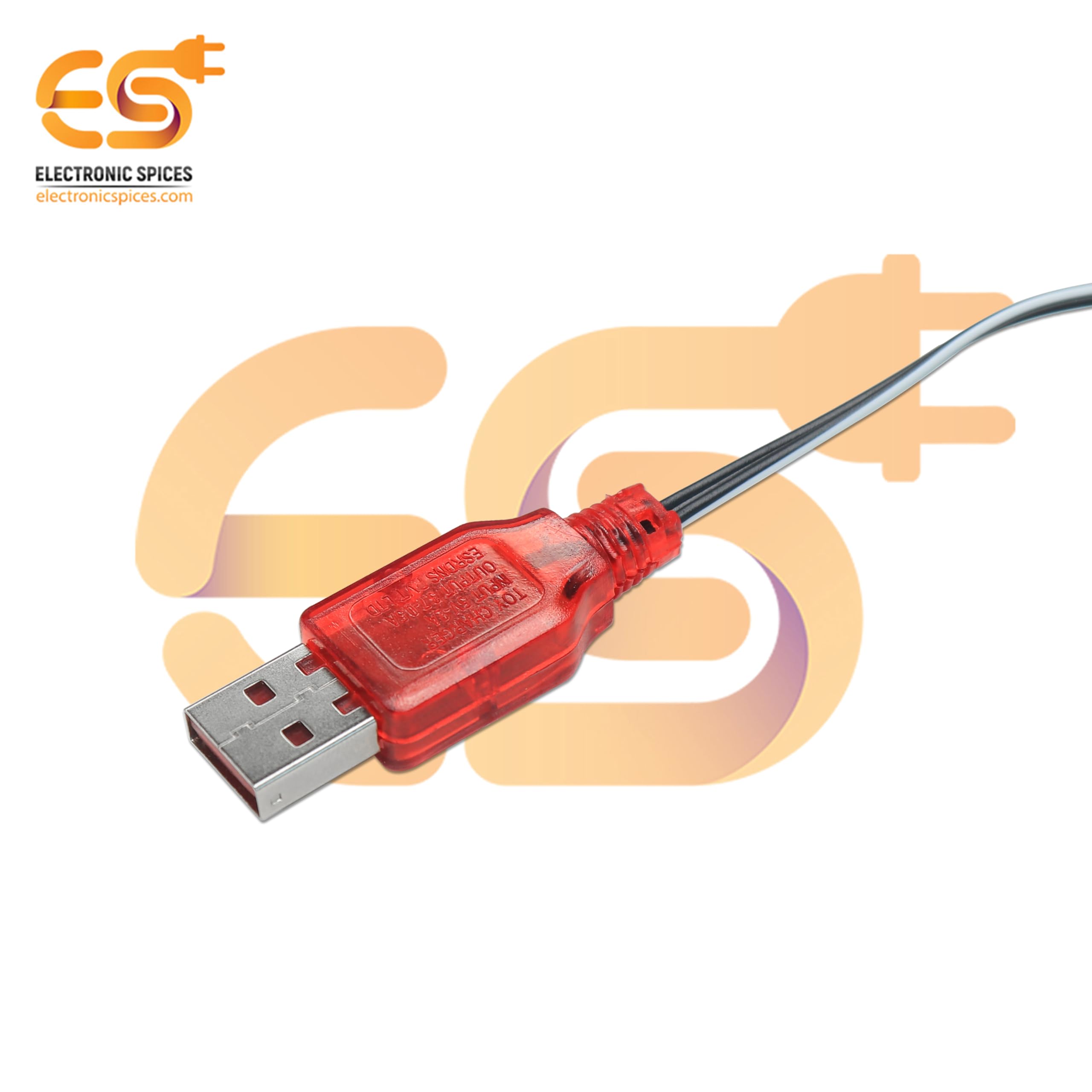 Electronic Spices 3.7V 0.5A RC Model Battery USB Charger Cable with SM Connector (Pack of 2) 1