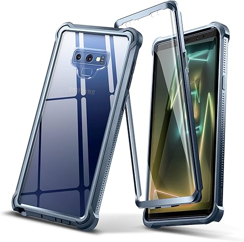 Dexnor Funda para Galaxy Note 9 con protector de pantalla transparente de grado militar, resistente 360, cuerpo completo, a prueba de golpes,