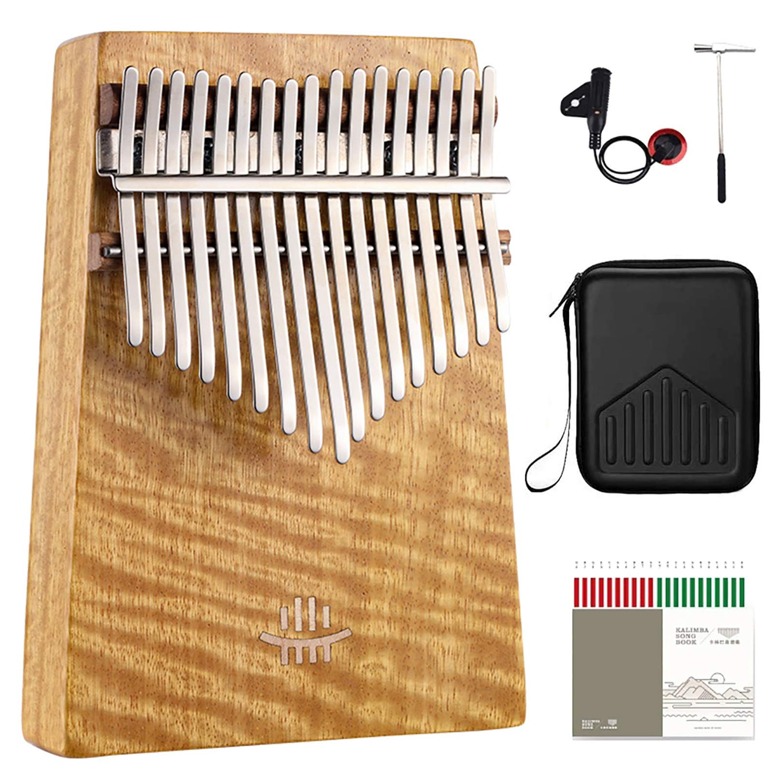 Kalimba Thumb Piano 17/21 Teclas, Exclusivo Piano de Madera con Sombra Dorada (trae Aroma) con Pastilla, Martillo de afinación, Caja, cancionero, Regalo para niños Adultos Principiantes