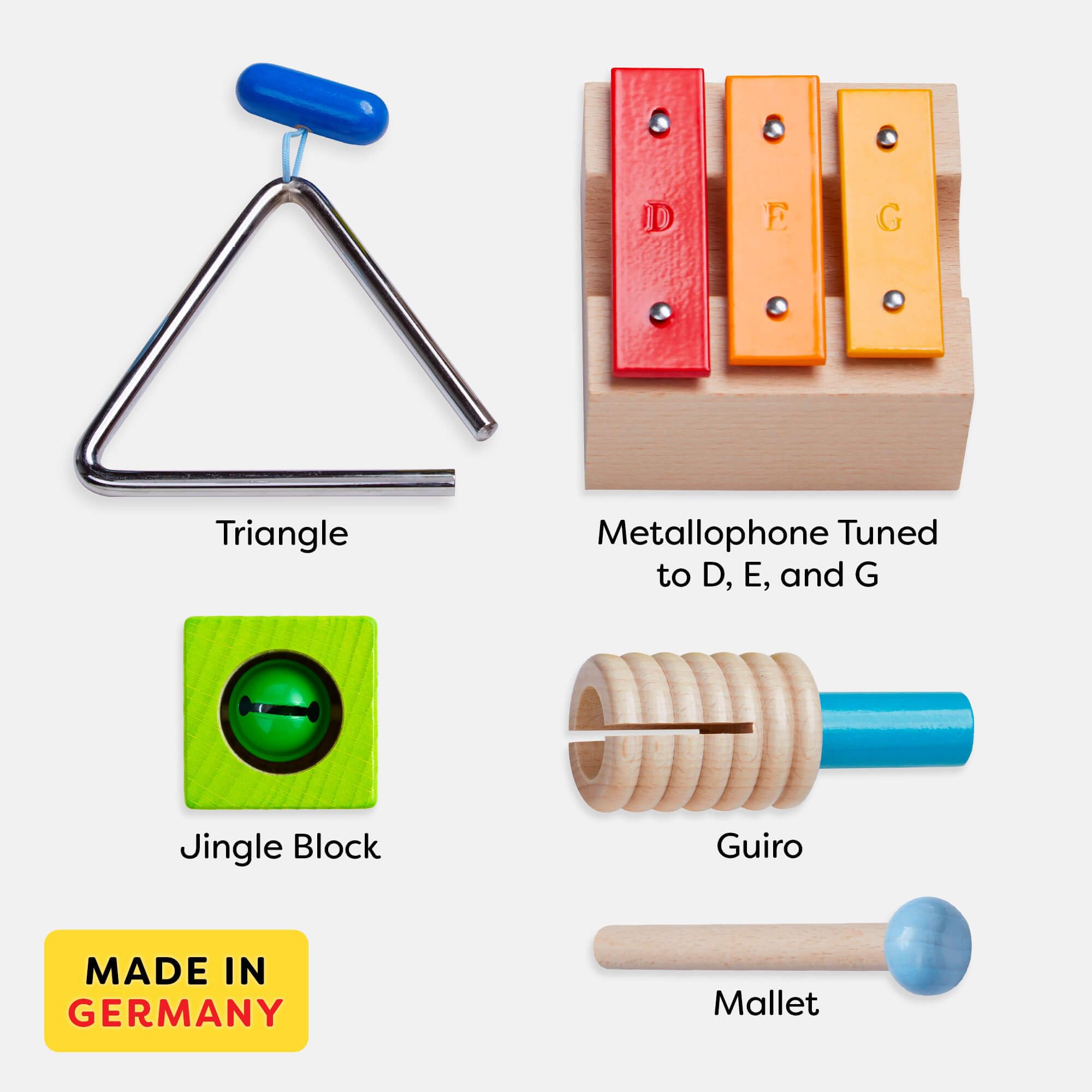 HABA 305922 - Klangspiel-Set Klangfreude, Klangspielzeug ab 2 Jahren, Made in Germany, Bunt