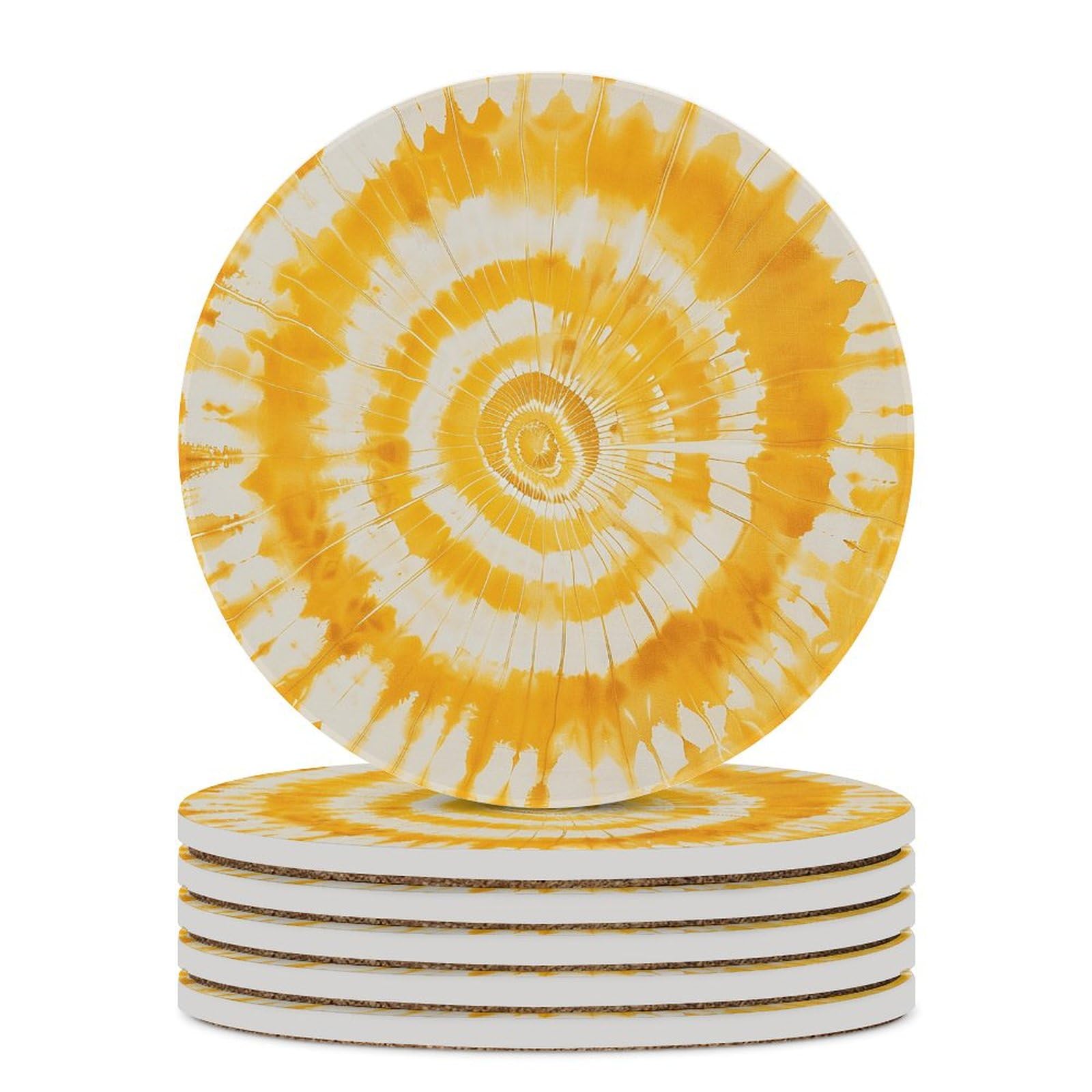 Dessous de verre pour boissons et apéritifs, ambiance tie-dye ensoleillée
