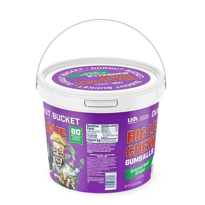 Big League Chew Chicle Bubble Gum Pack 80 Unidades Sabor Uva miniatura 5
