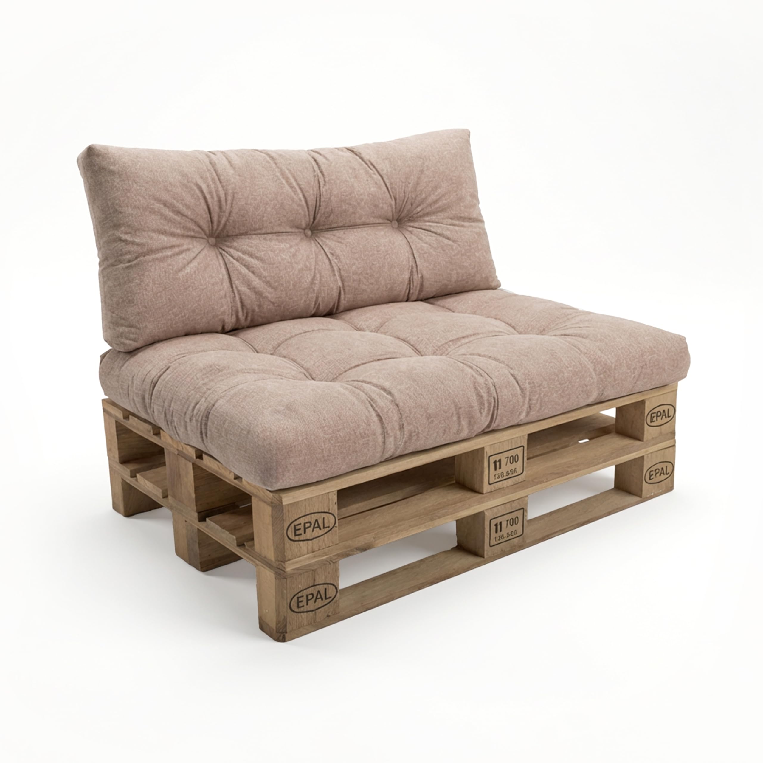 POKAR Set 2 pezzi Cuscini Europallet 120x80cm 120x40cm beige Divano Giardino Interno Esterno