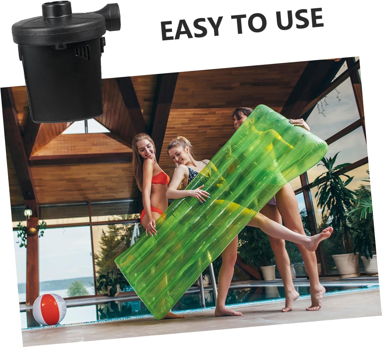 USB Rechargeable Electric Air Pump for Inflatables Compact Portable Pump for Air Mattress Pools Rafts and More Quick Inflate Deflate Nozzles Lightweight Design