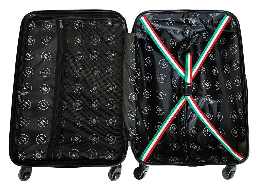 BERTOO Italy XXL Hartschalenkoffer, 99 l, ABS+PC, leichtes Reisegepäck mit 4 abnehmbaren 360°-Rollen, Zahlenschloss, 75 cm