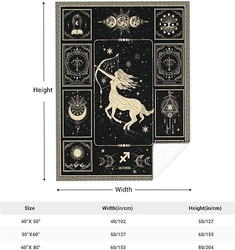 Miniatura 2 de Manta de constelación de Sagitario con signo de astrología, manta de microfibra ligera para cumpleaños, graduación para mamá, regalos para mujeres y