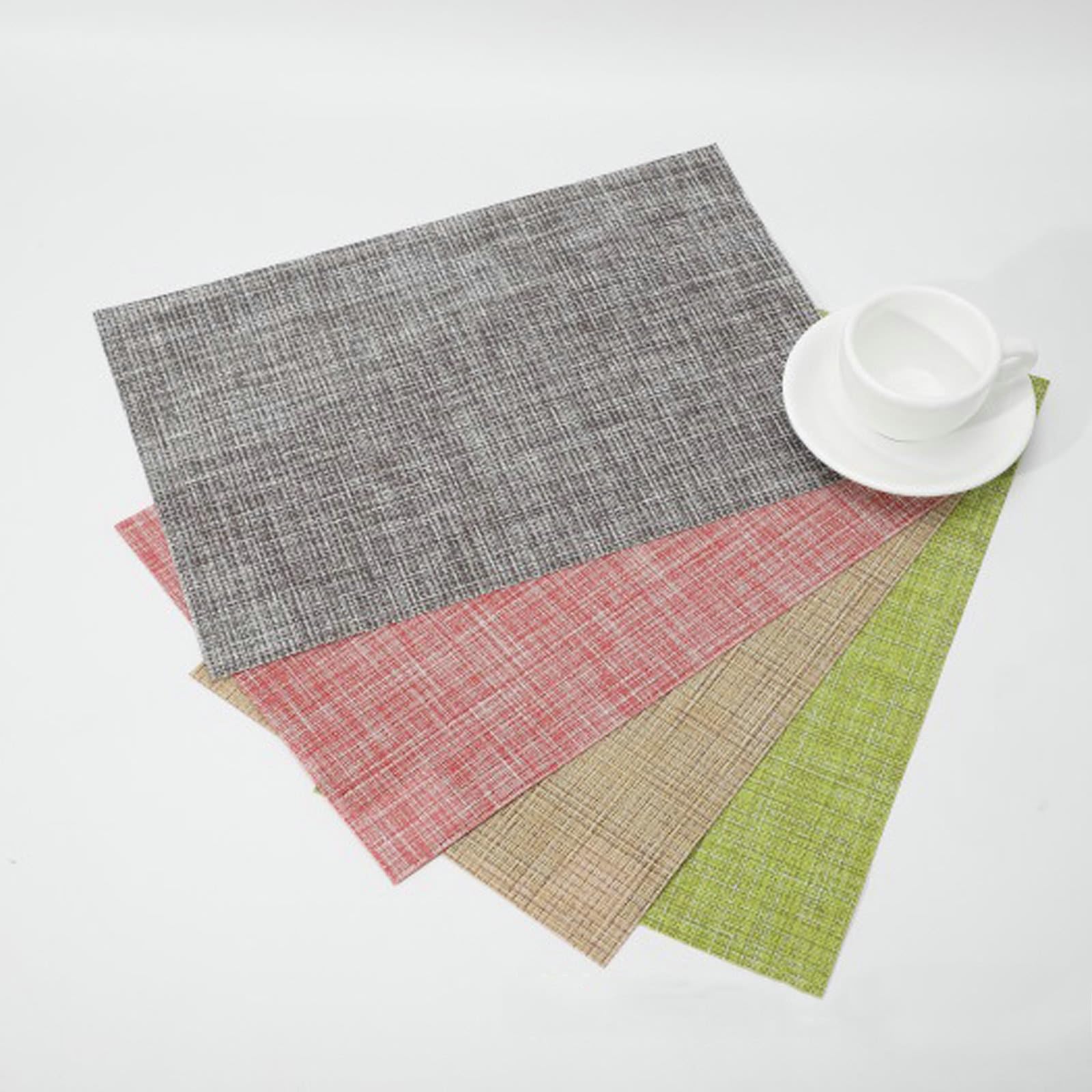 Epinki Tischsets Platzsets Abwaschbar Elegant Quadratisch, 10Pcs Set 45x30CM Platzset Boho Abwaschbar Rechteckig Einfarbig Hitzebeständige aus 70% PVC+30% PET, Tischuntersetzer Grün für Küche Hause