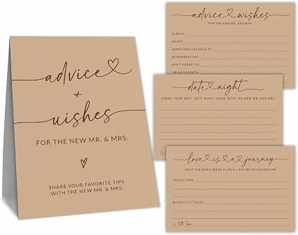 Well Wishes For Mr And Mrs Advice For The Bride And Groom Cards Wedding Advice Cards Reception Or Bridal Shower Printable